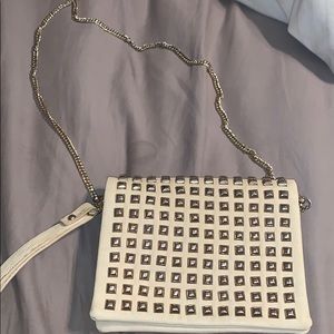 Cream and gold crossbody bag